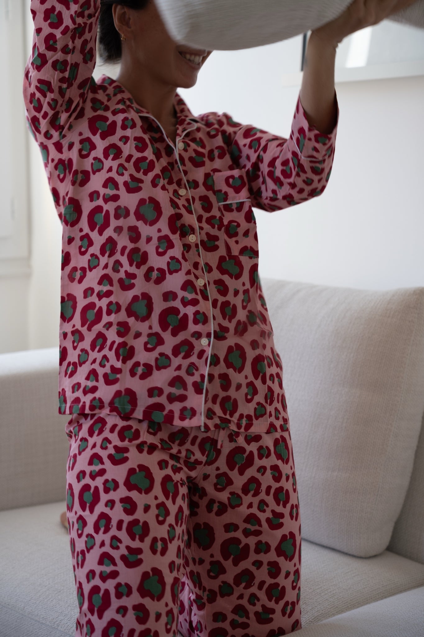 pyjama mandu leopard coton indien