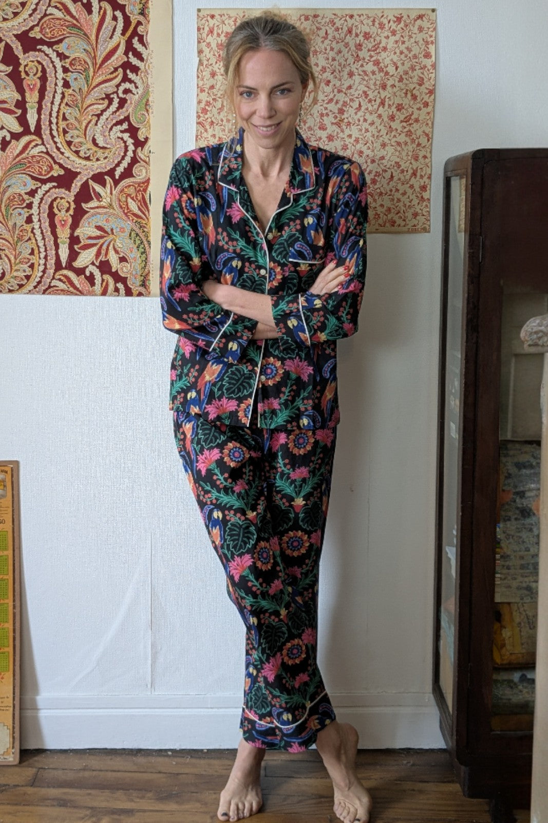 pyjama mandu parrot coton indien