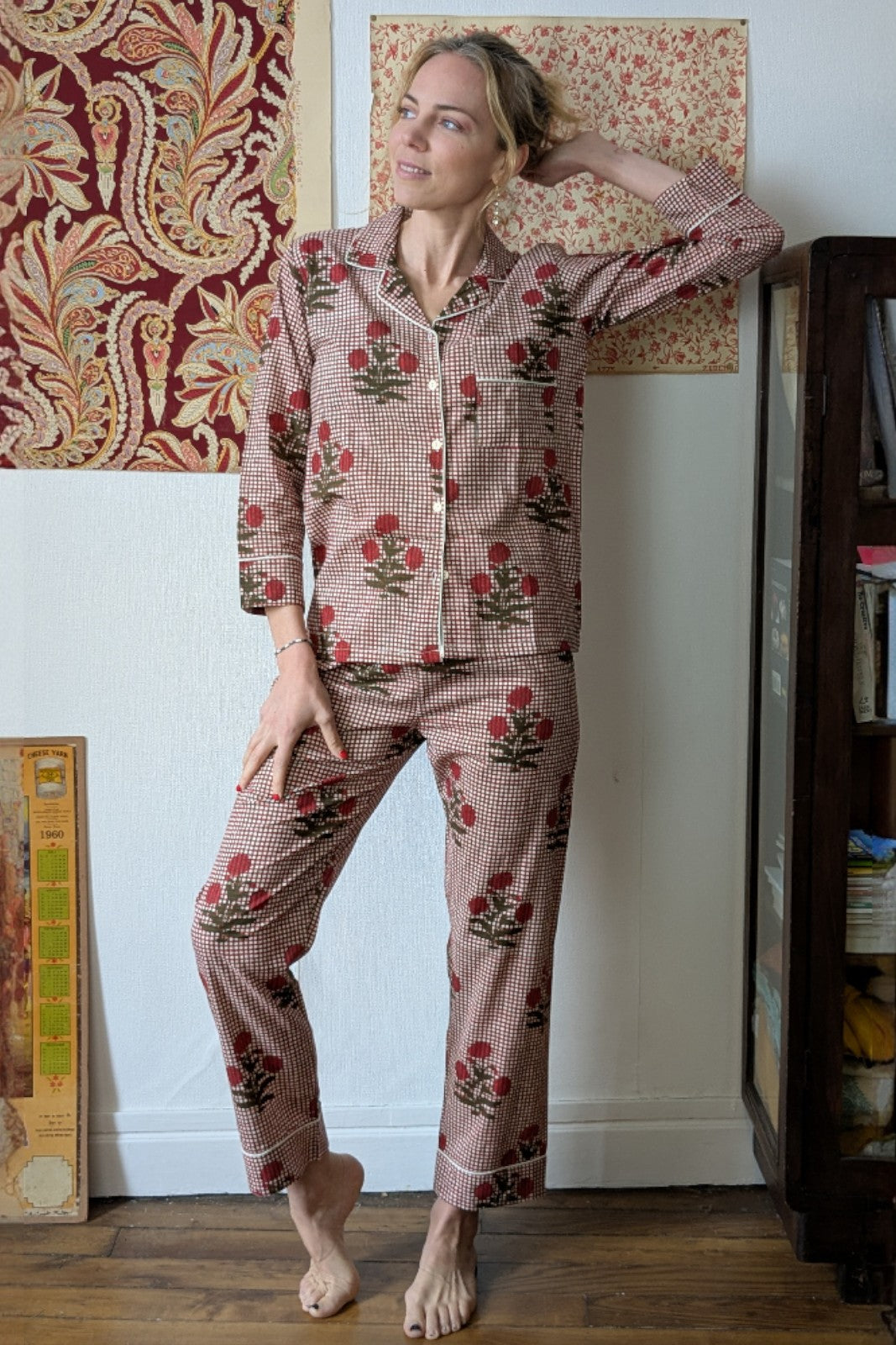 pyjama mandu poppies coton indien