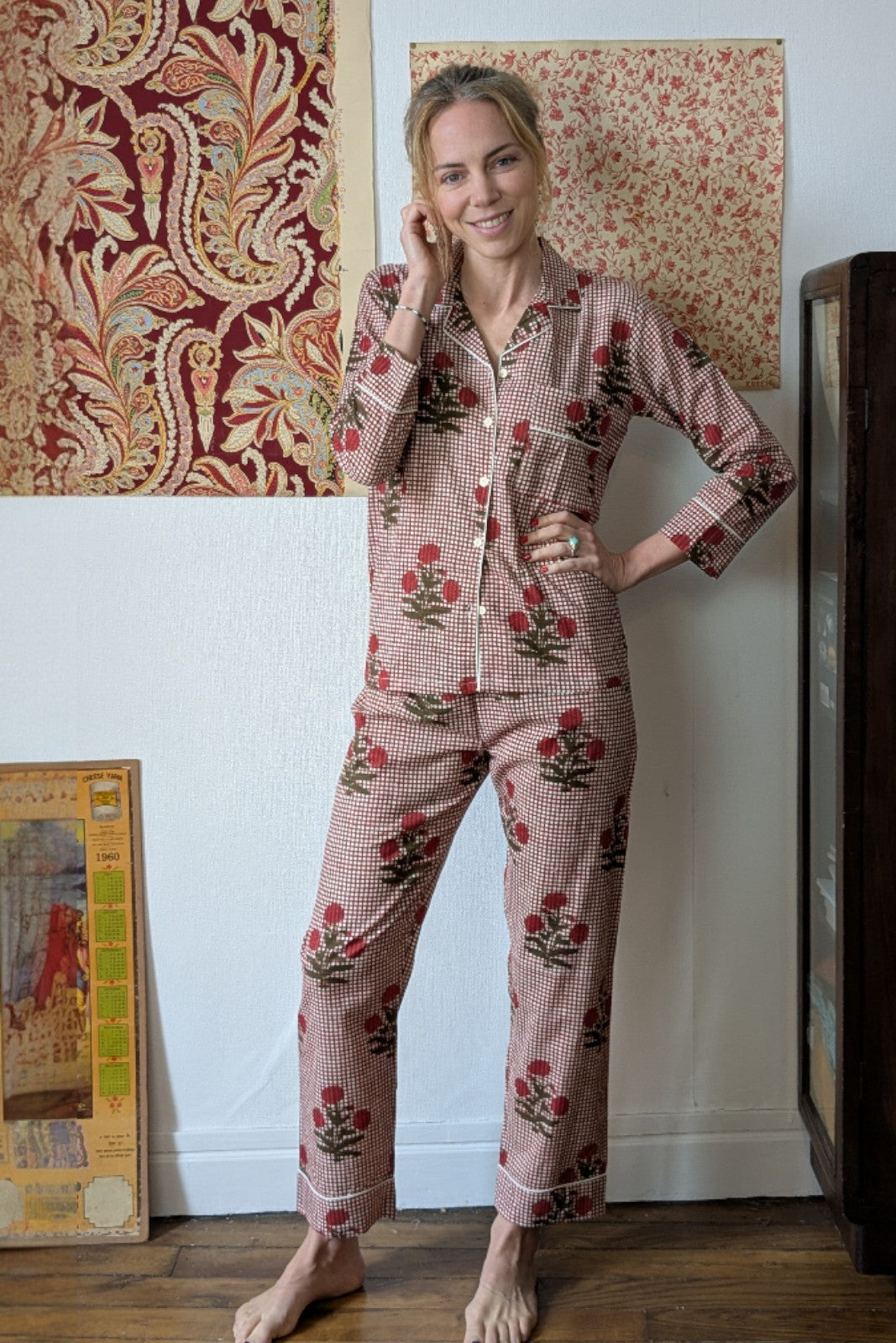 pyjama mandu poppies coton indien