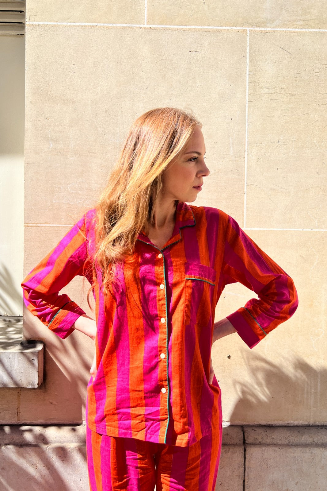 pyjama mandu stripes coton indien