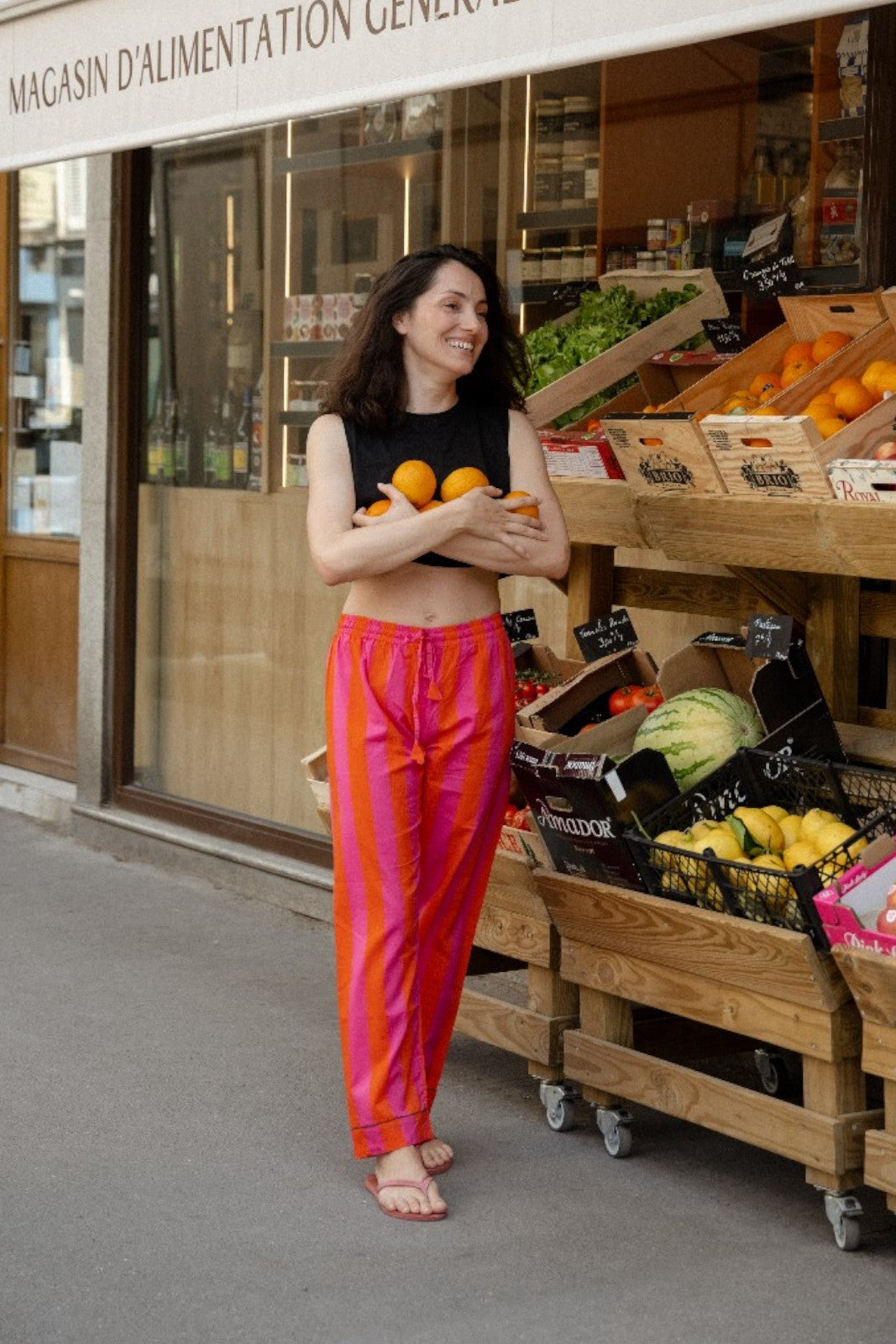 pyjama mandu stripes coton indien