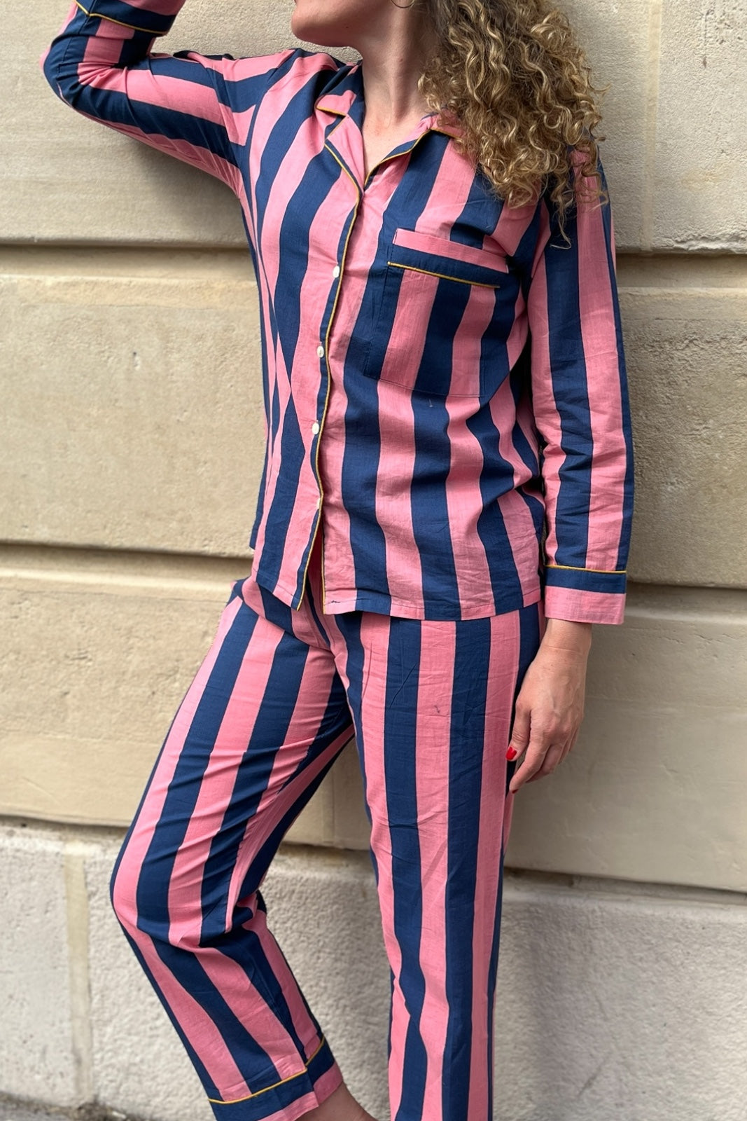 pyjama mandu stripes coton indien