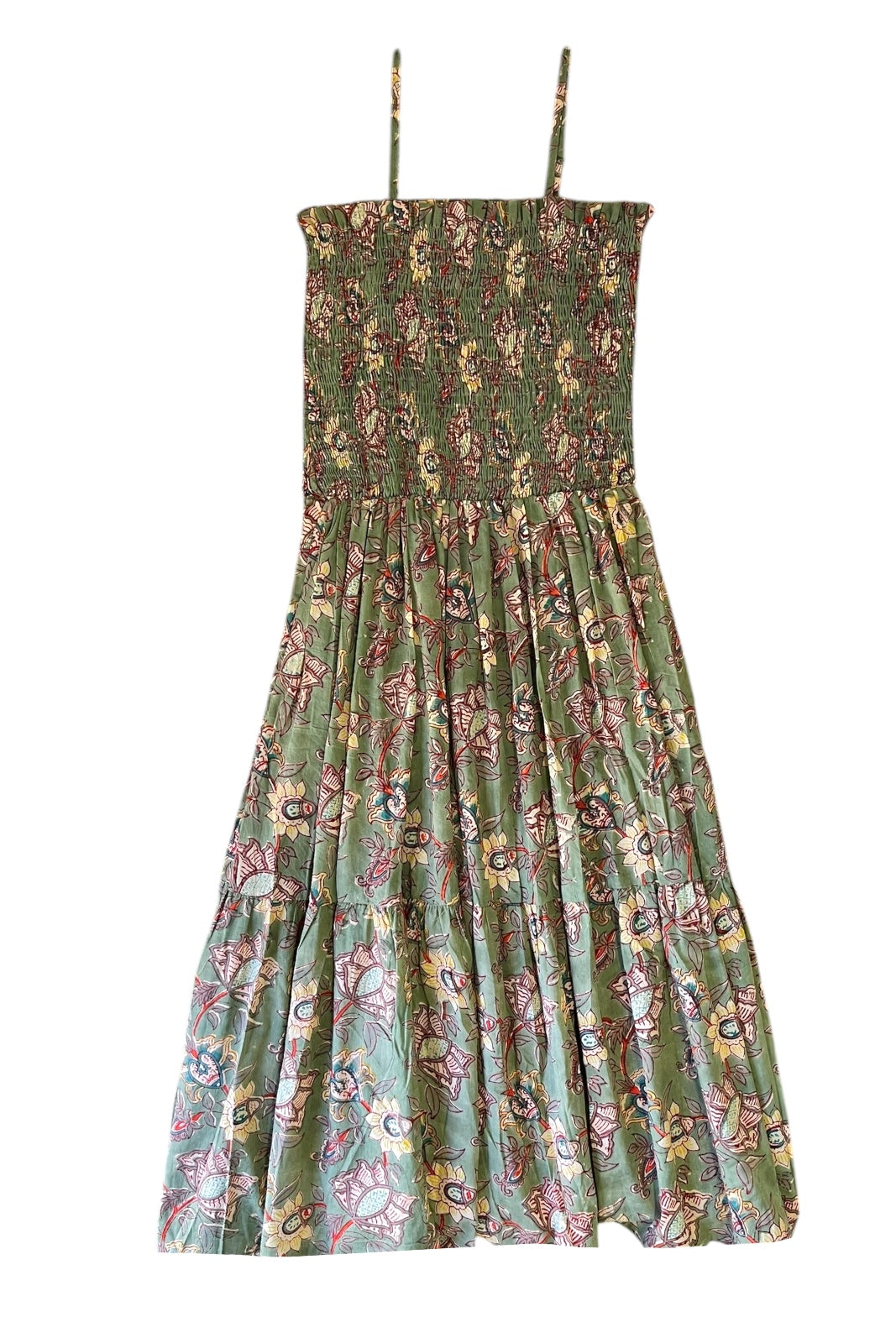 robe a smock coton indien