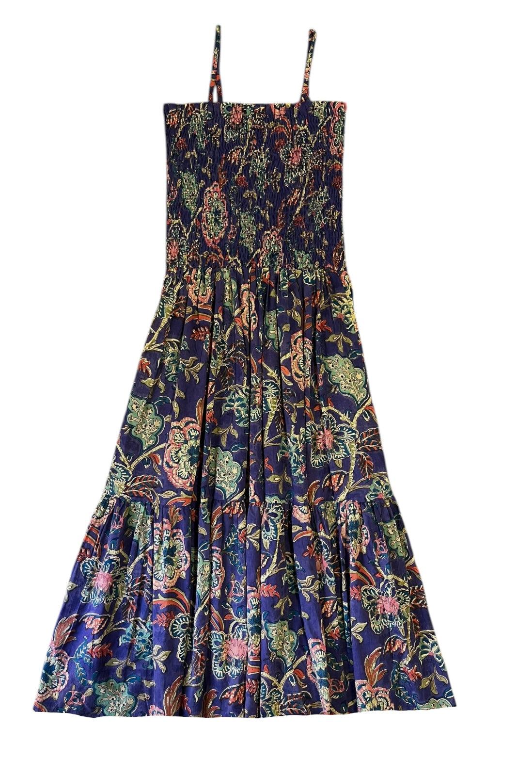 robe a smock coton indien