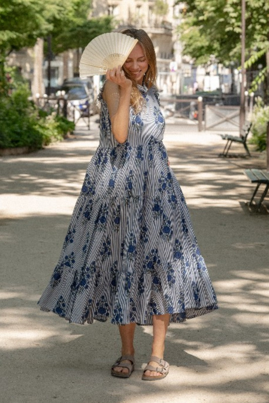 Robe Frill STRIPES BLEU