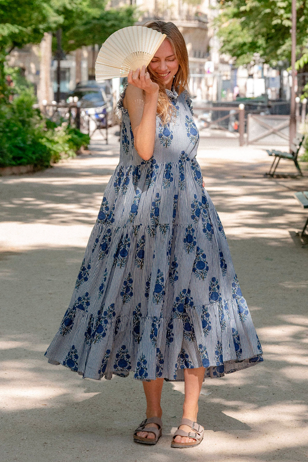 Robe Frill STRIPES BLEU