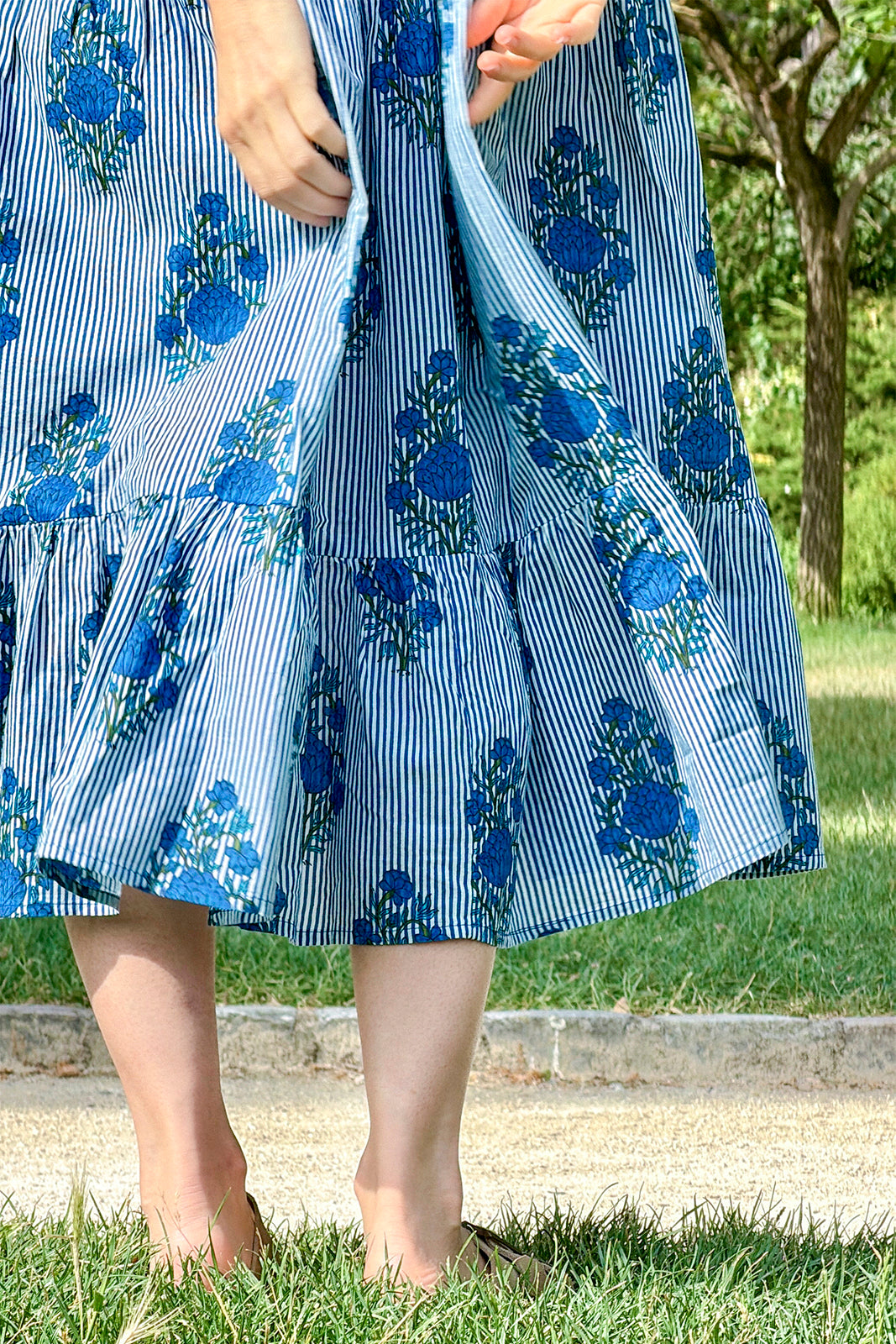 Robe Frill STRIPES BLEU