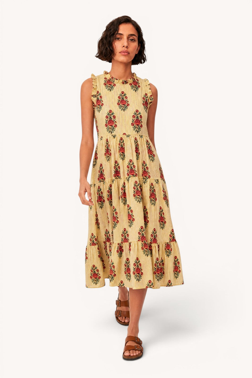 Robe Frill STRIPES JAUNE