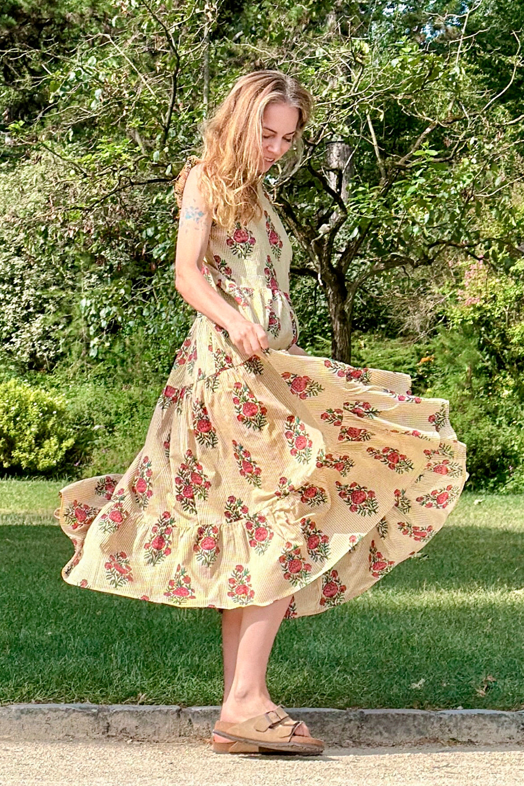 Robe Frill STRIPES JAUNE