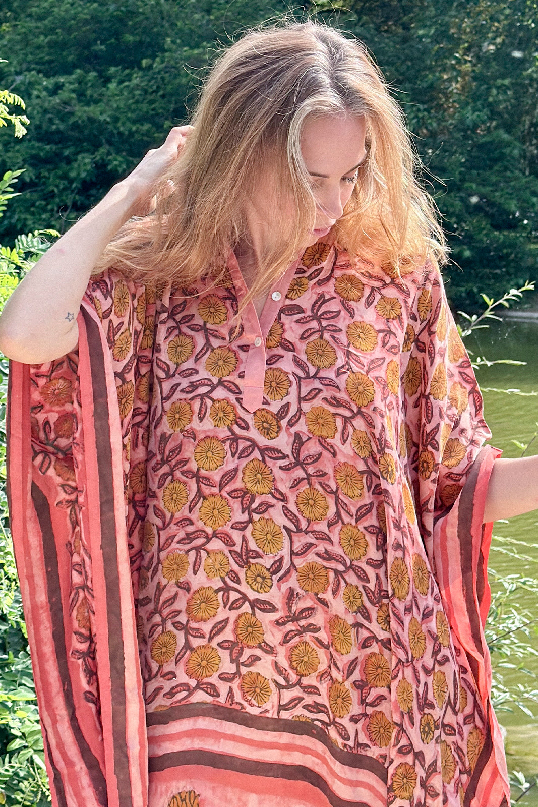 ROBE KAFTAN MODAL ROSE