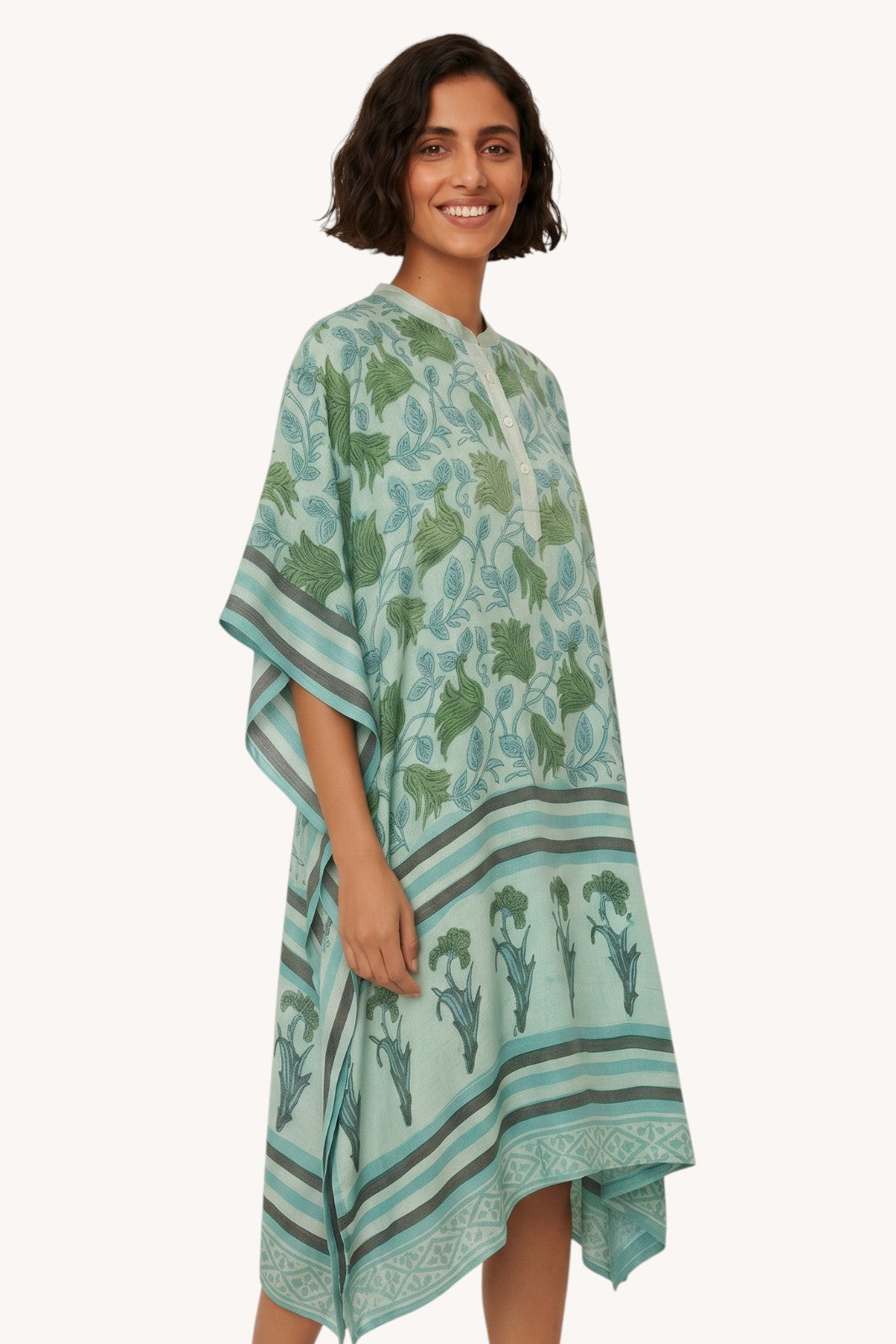 ROBE KAFTAN MODAL VERT