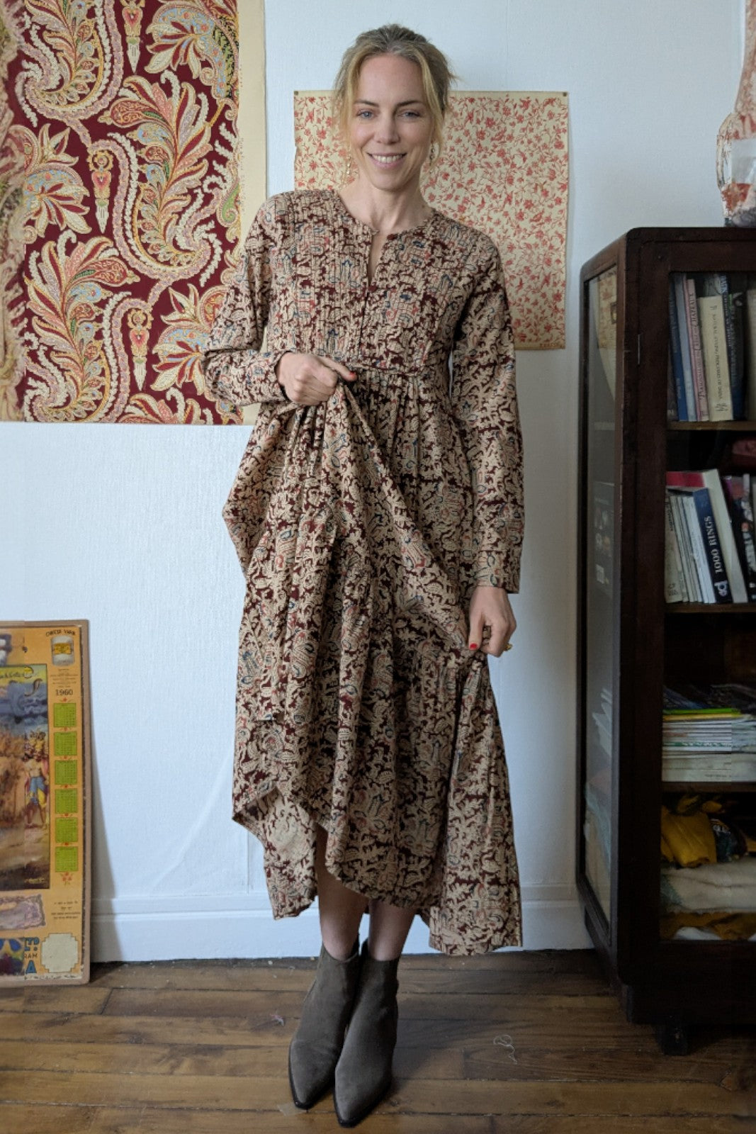 Robe Longue Yoke BORDEAUX