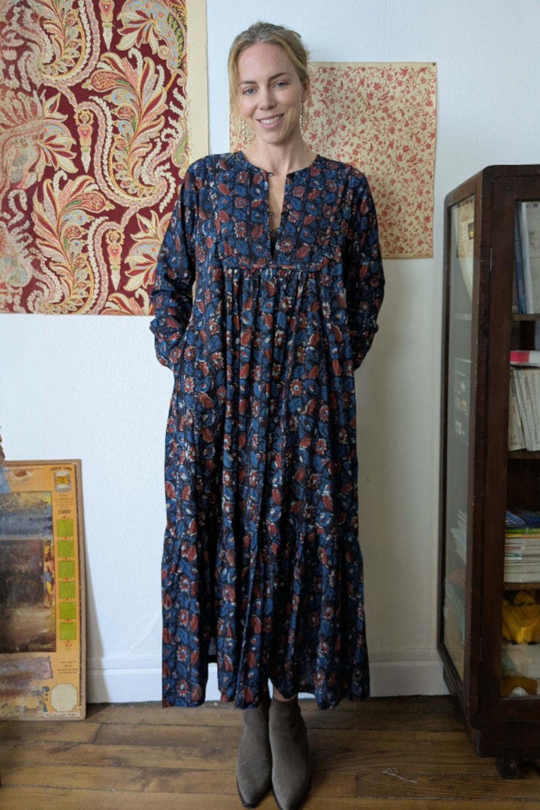 Robe Longue Yoke NAVY