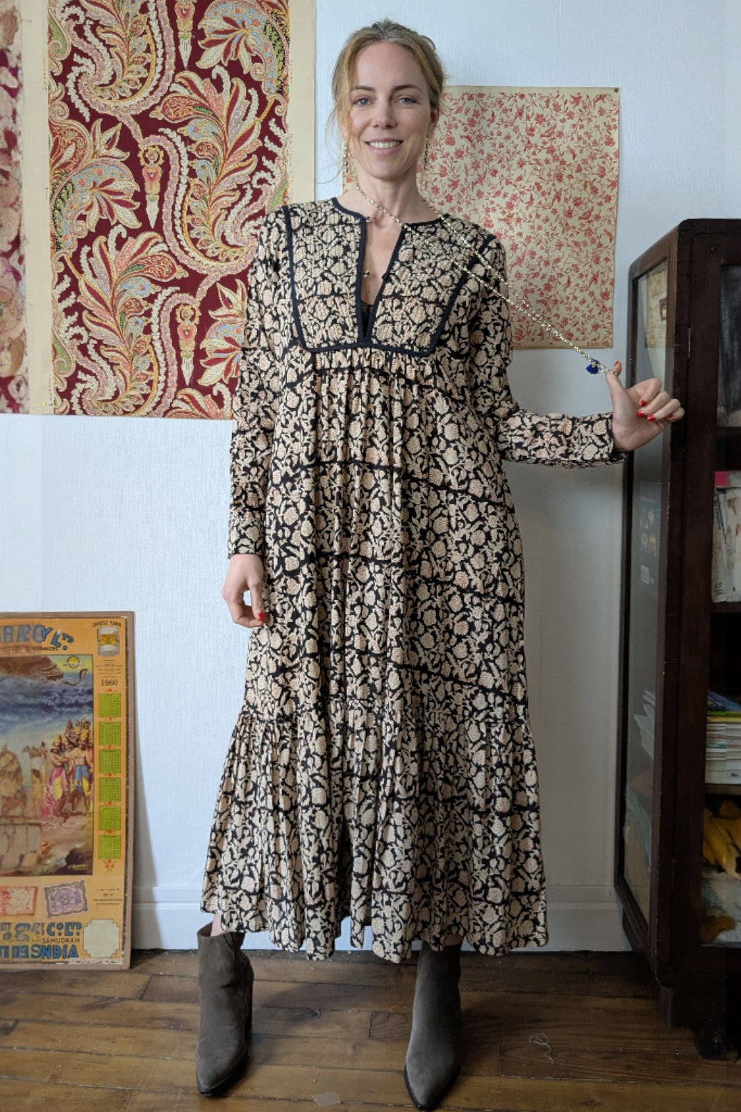 Robe Longue Yoke NOIR