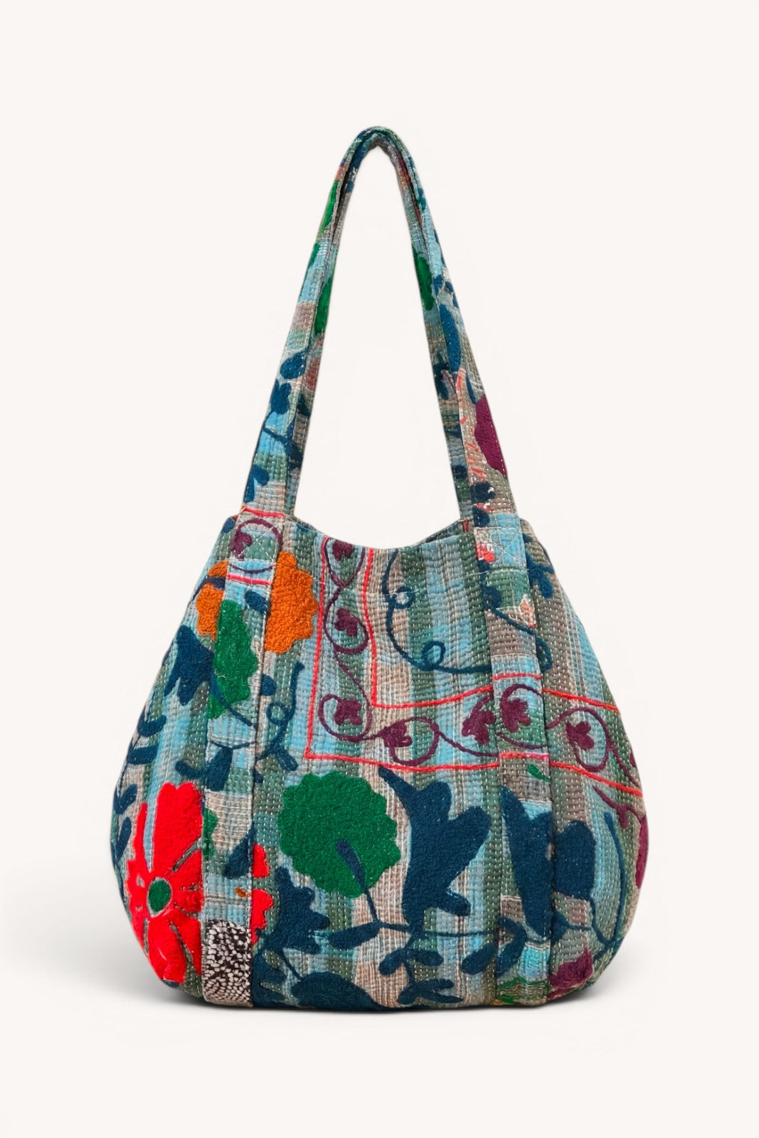 Sac cabas brodé BLEU
