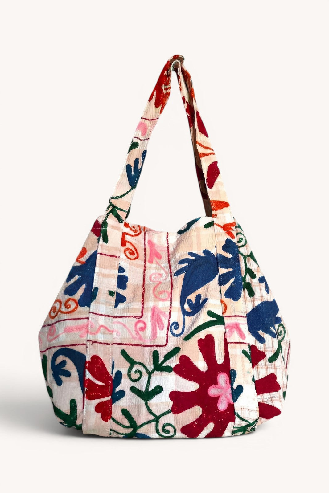 Sac cabas brodé ROSE