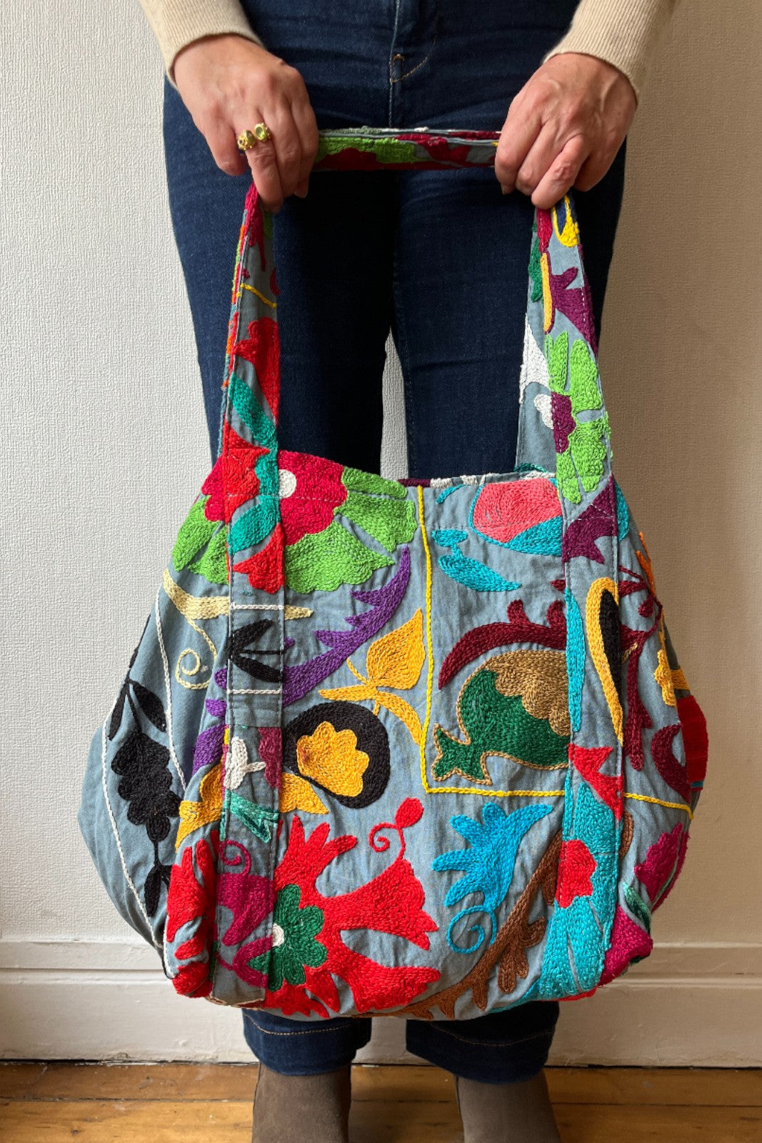 Sac Cabas Suzani GRIS