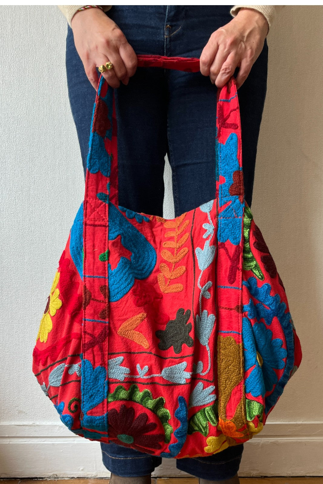 Sac Cabas Suzani ROUGE