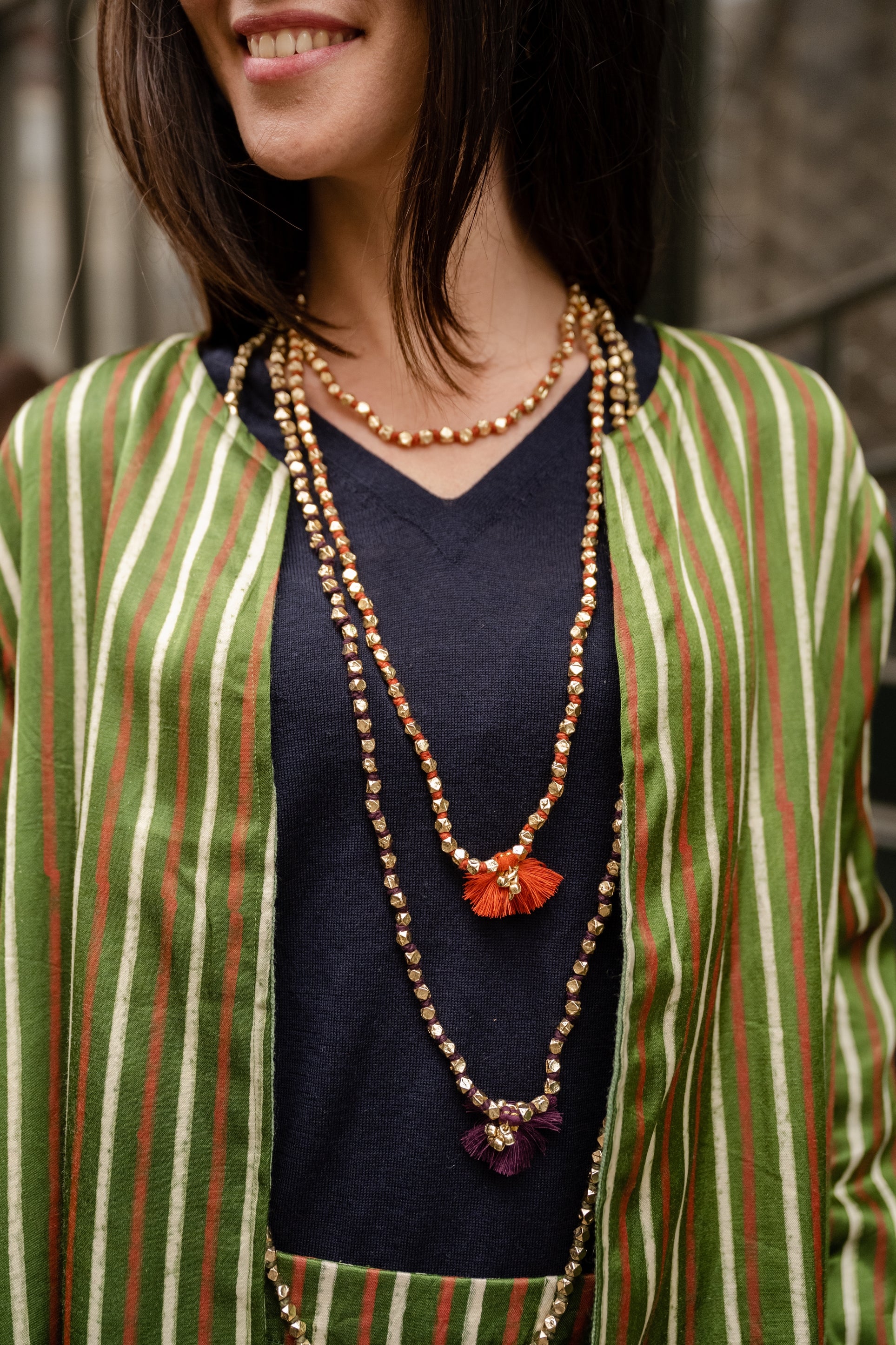 sautoir shanti laiton et fil de coton