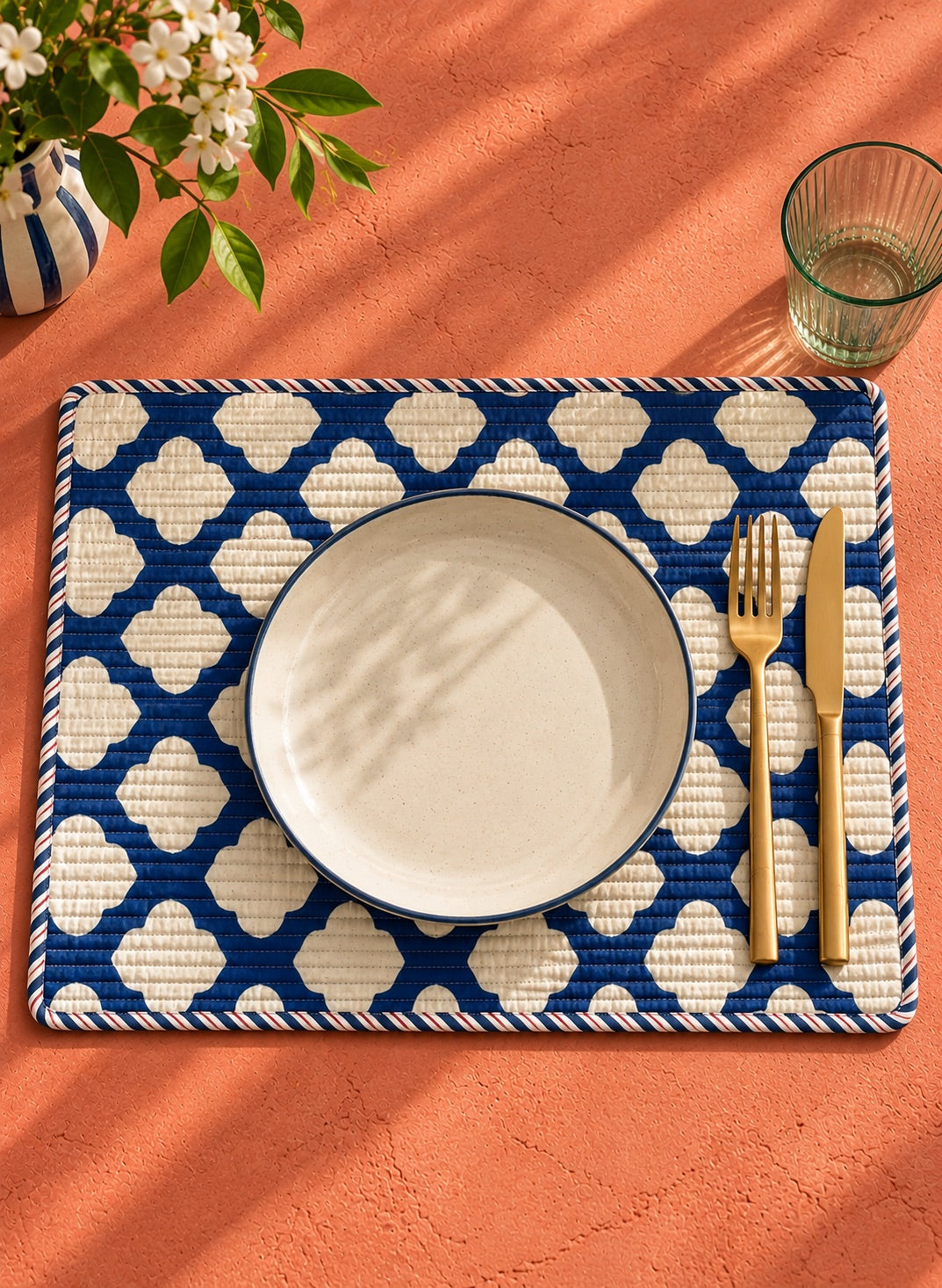 Set de table coton matelassé BLEU