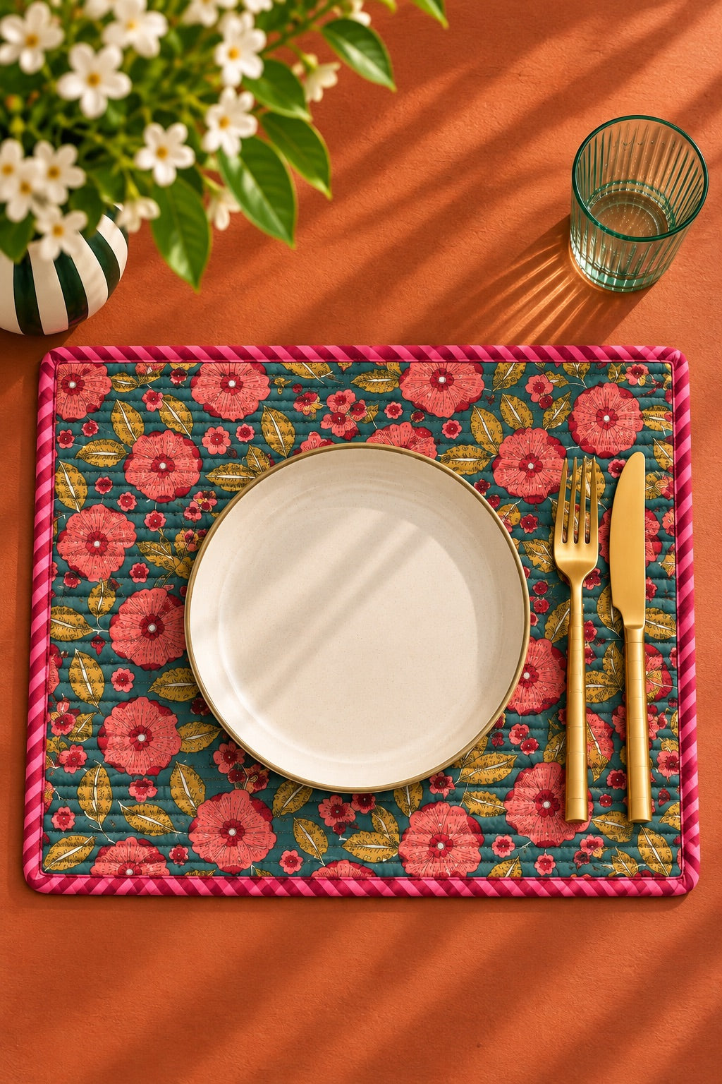 Set de table coton matelassé BOUQUET SAUVAGE