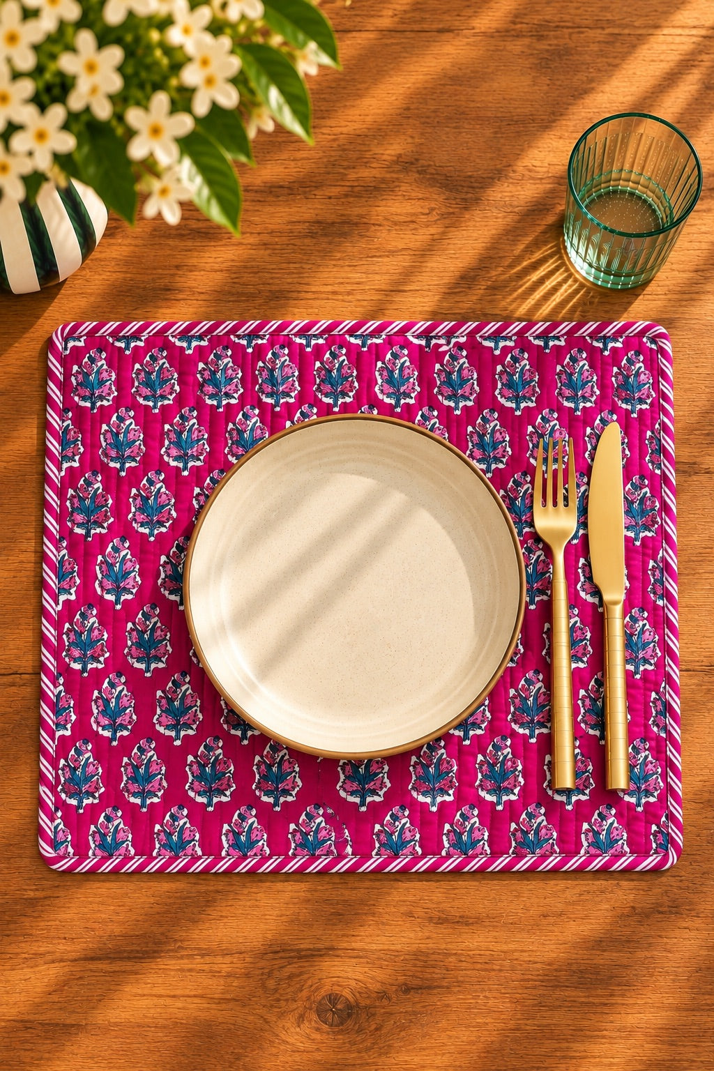 Set de table coton matelassé ROSE