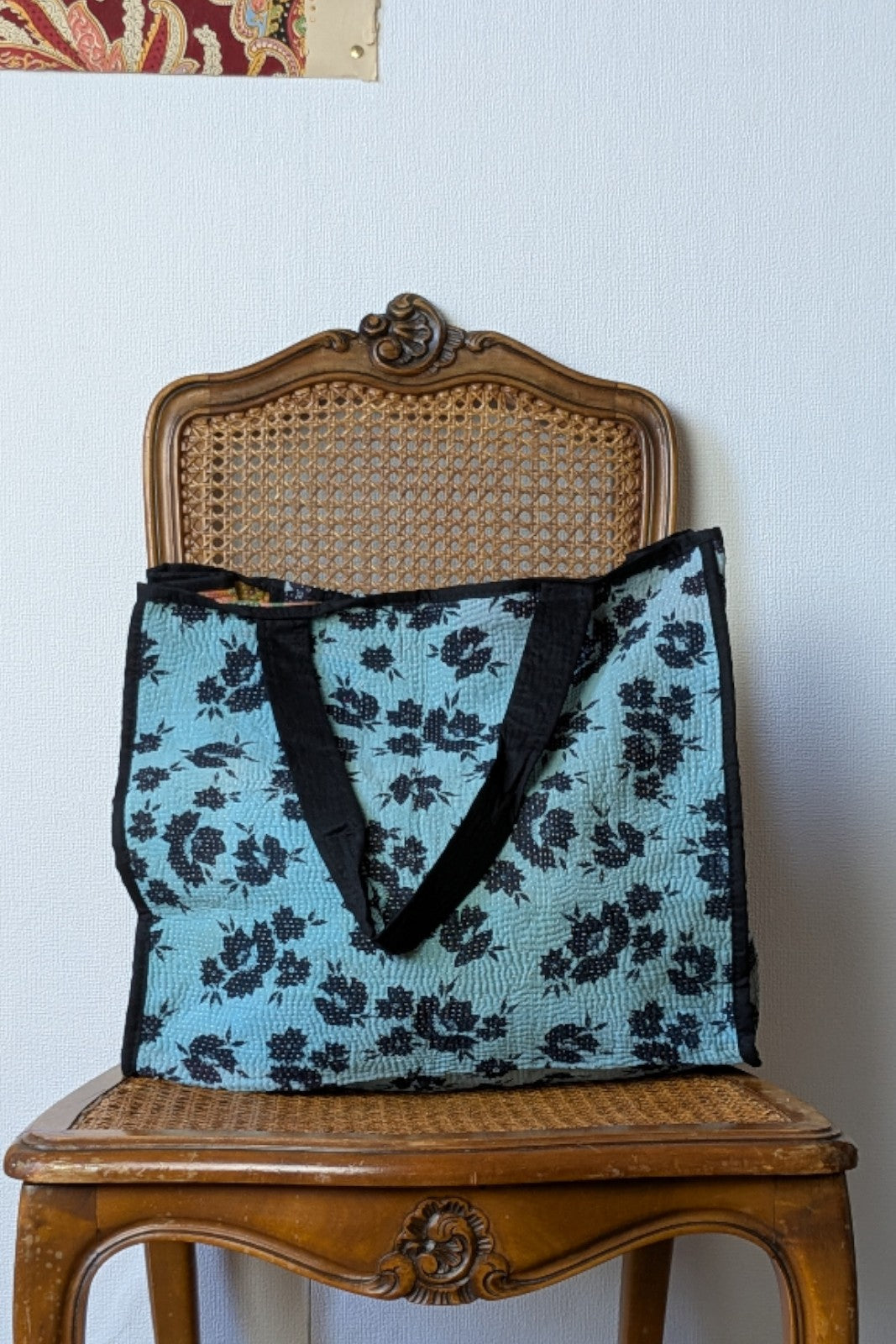 Shopping bag Kantha TEAL