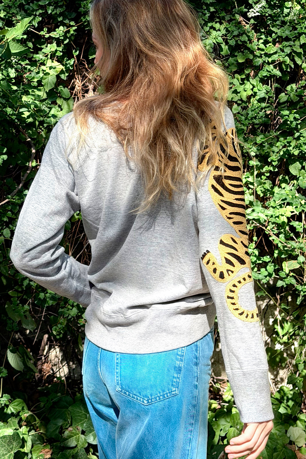 sweat tigre brode coton