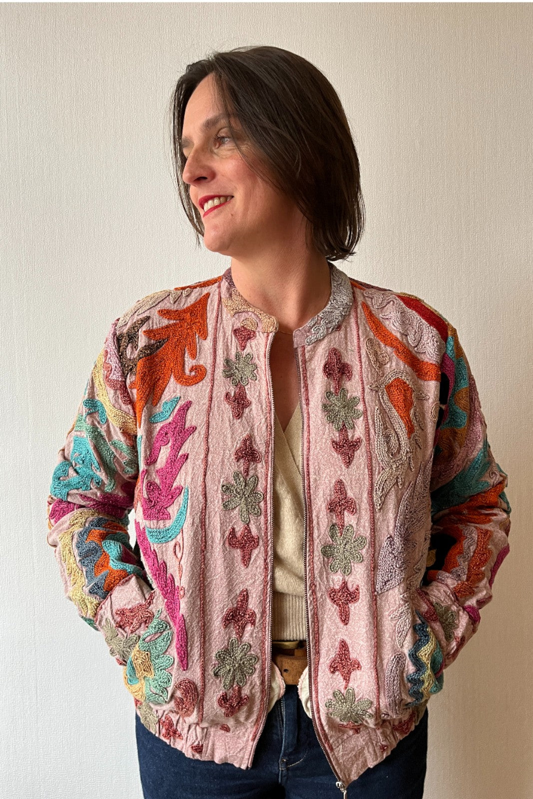 Teddy Suzani FOND VIEUX ROSE