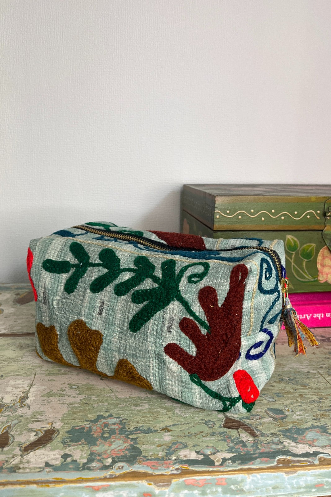 trousse t ronde kantha brode