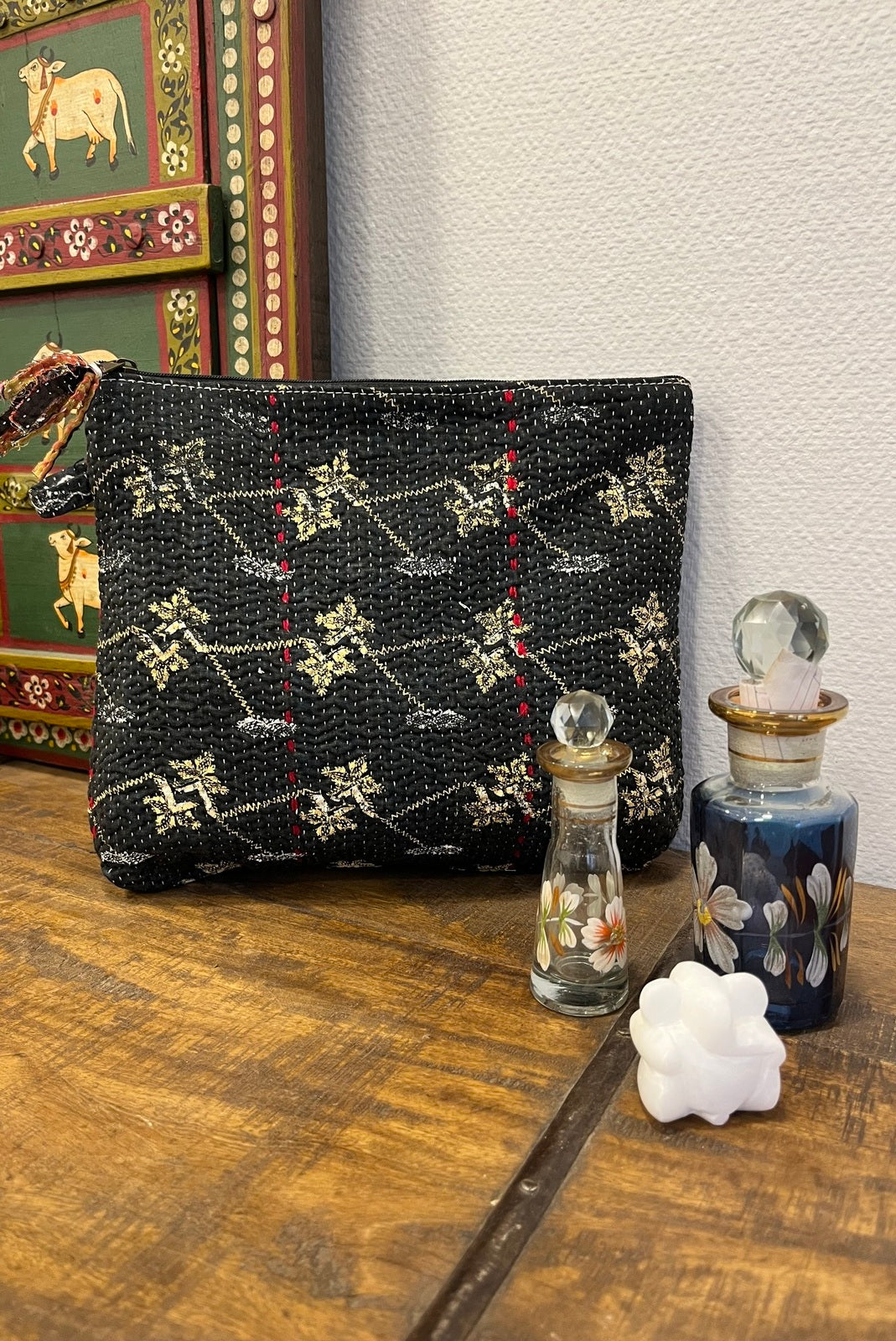 Trousse de toilette rectangulaire Bengale FLORAL NOIR