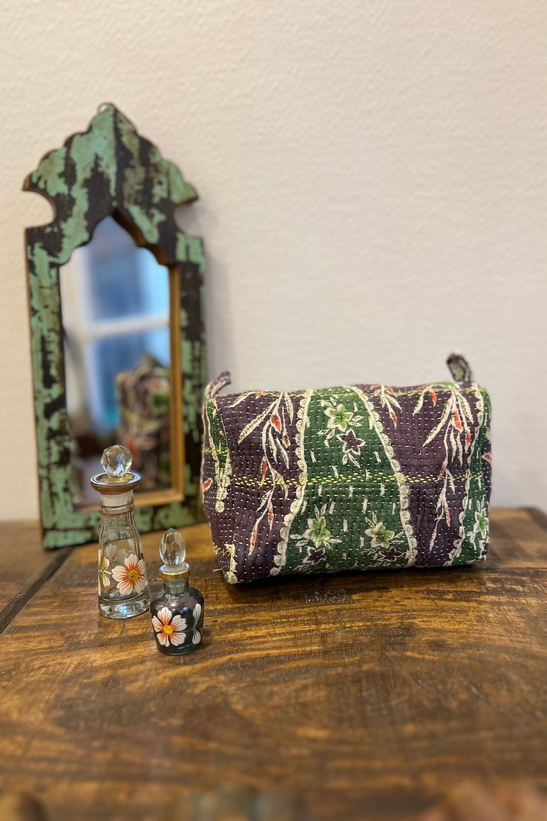 Trousse de toilette ronde Bengale FLORAL VIOLET