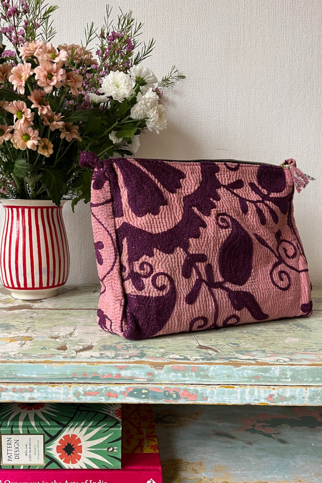 Vanity Kantha brodé uni