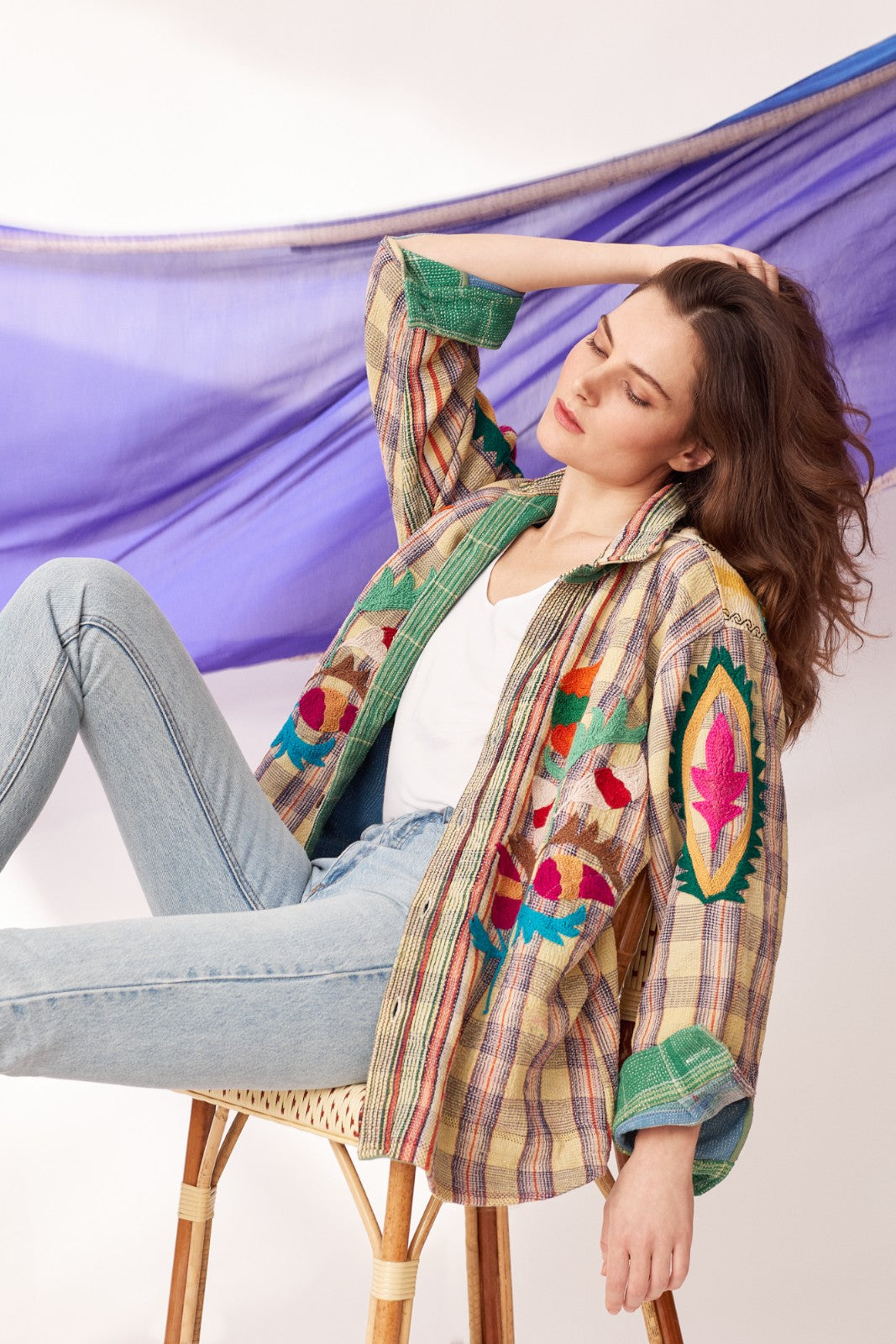 Veste Baya Kantha Brodée