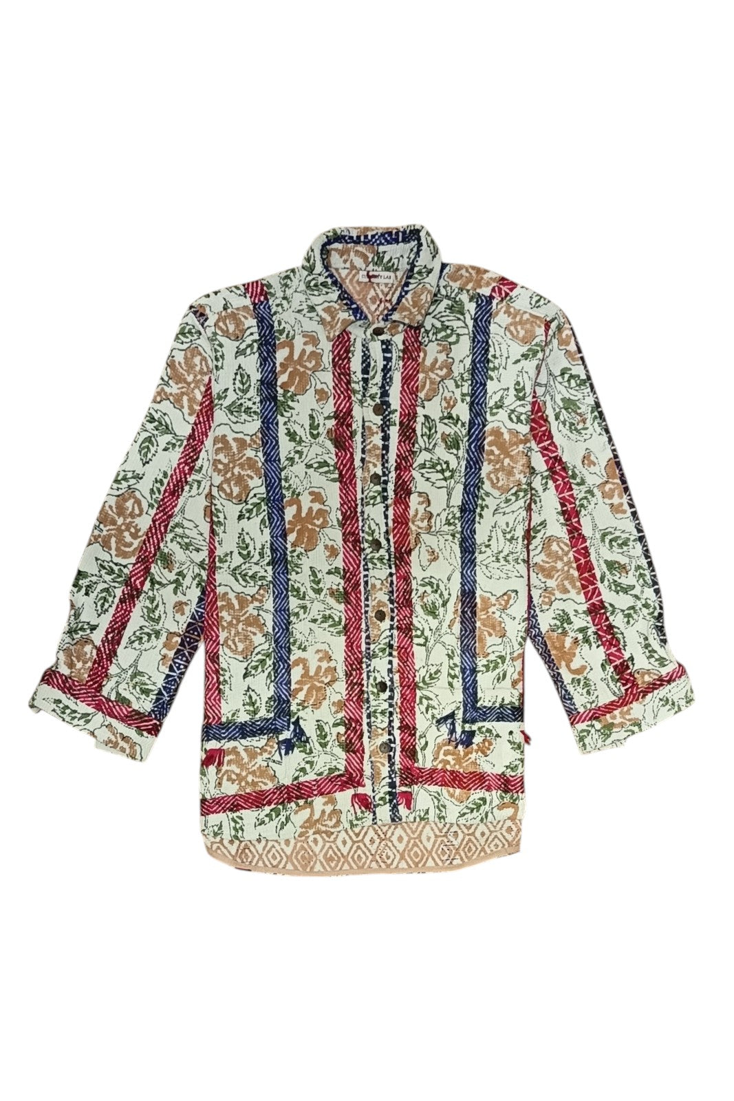 Veste Baya Kantha FLORAL BLANC