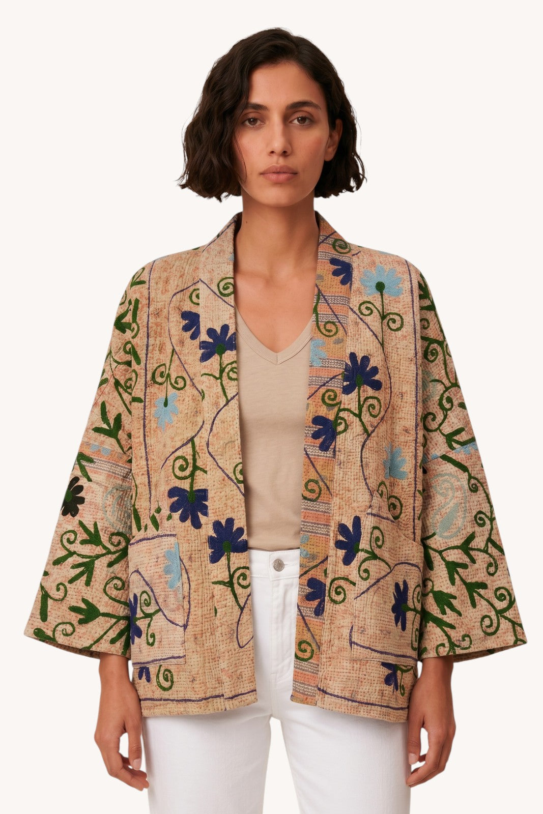 Veste Bengal Kantha brodé