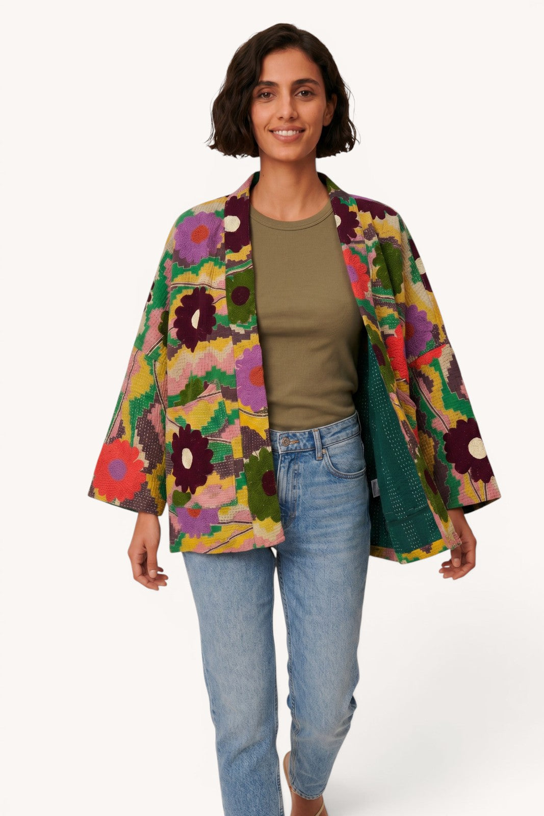 Veste Bengal Kantha brodé HIMATNAGAR