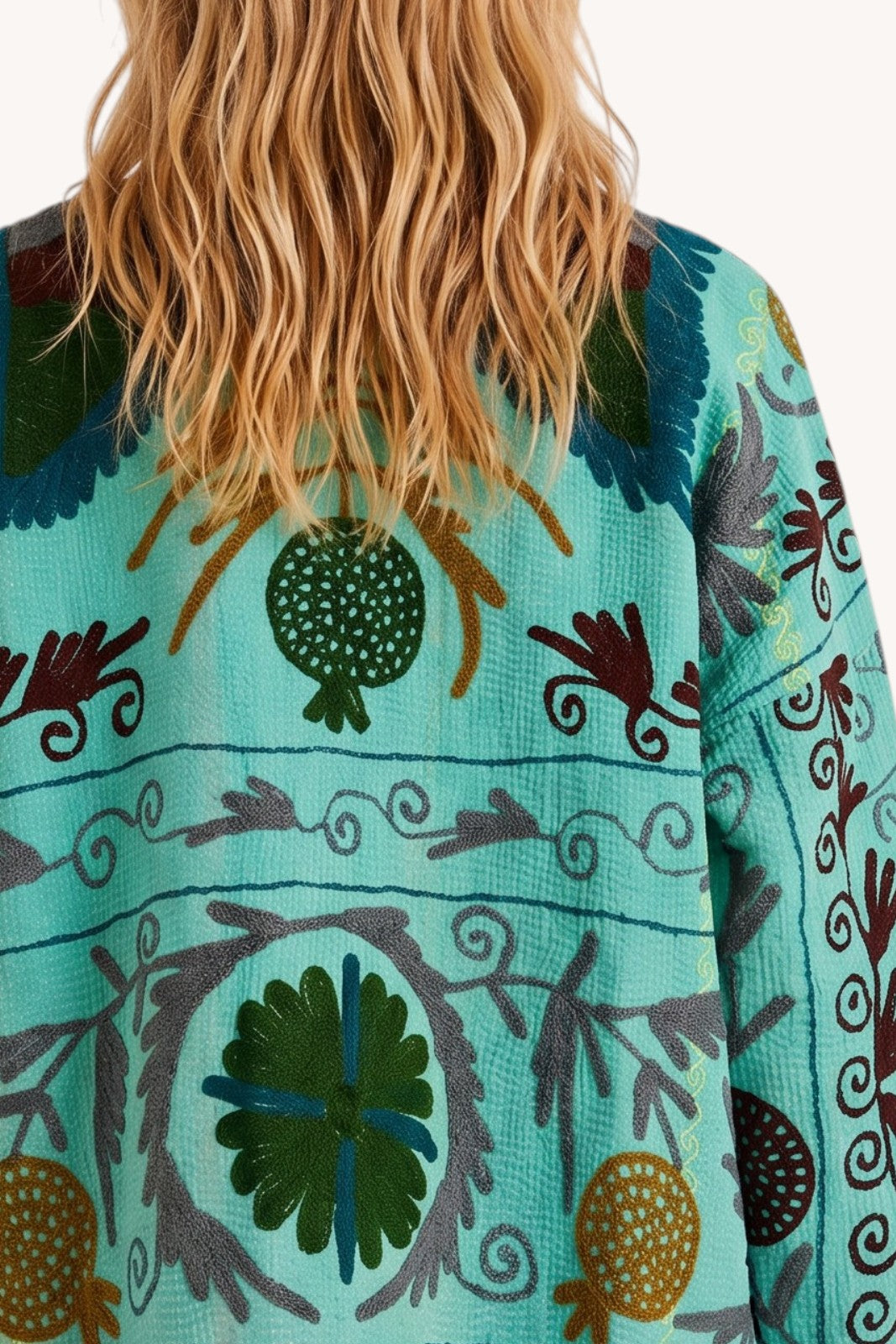 Veste Bengal Kantha brodé