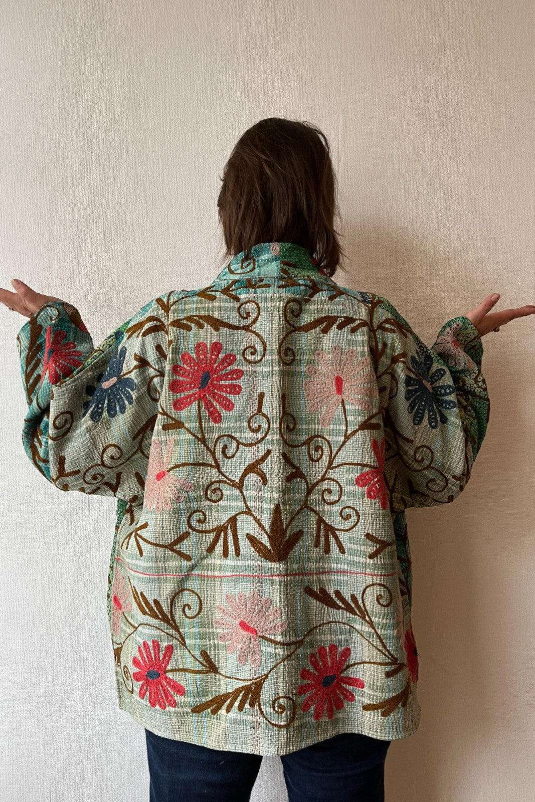 Veste Bengal Kantha brodé