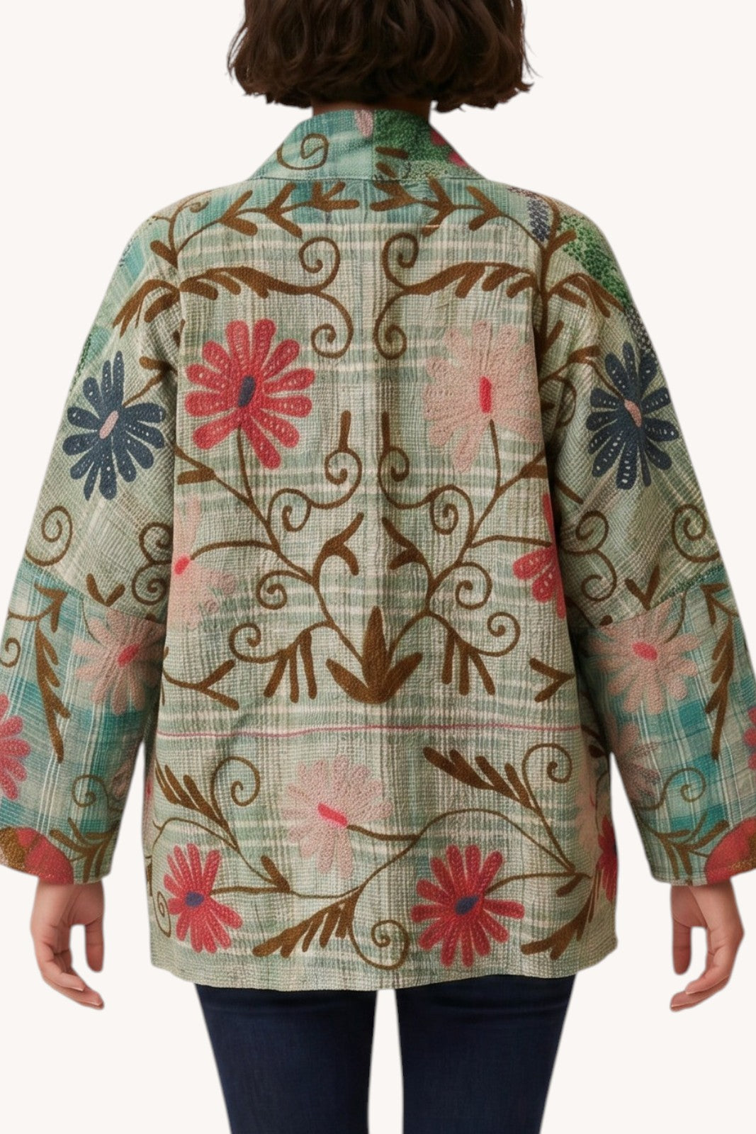Veste Bengal Kantha brodé