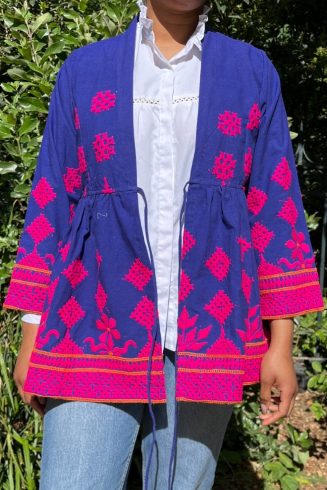 Veste brodée Laxmi BLEU MULTI