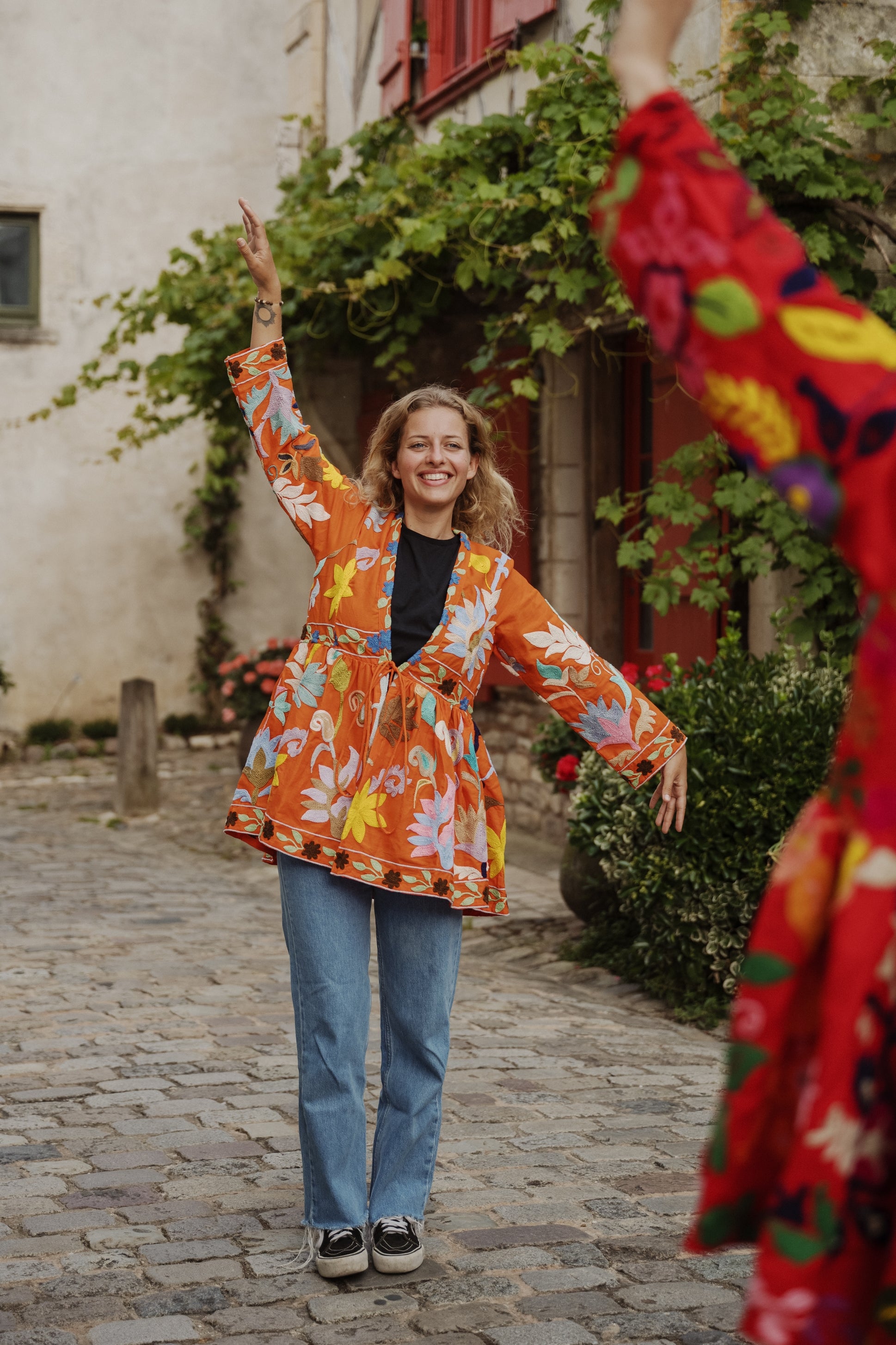 Veste brodée Laxmi ORANGE