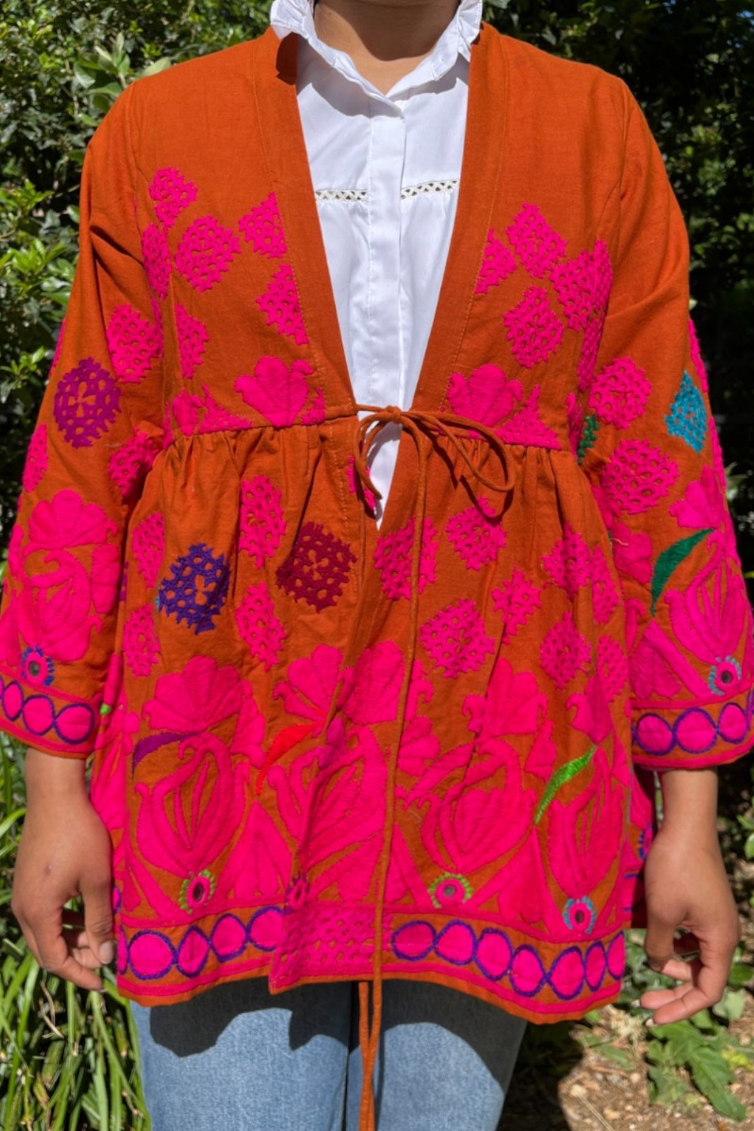 Veste brodée Laxmi TERRACOTTA