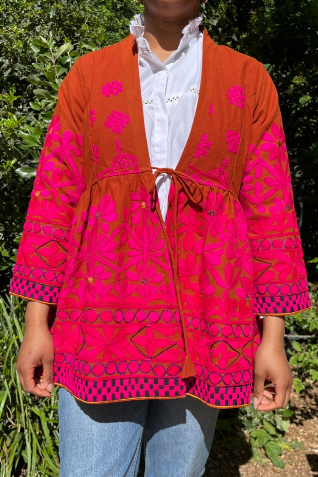 Veste brodée Laxmi TERRACOTTA ROSE