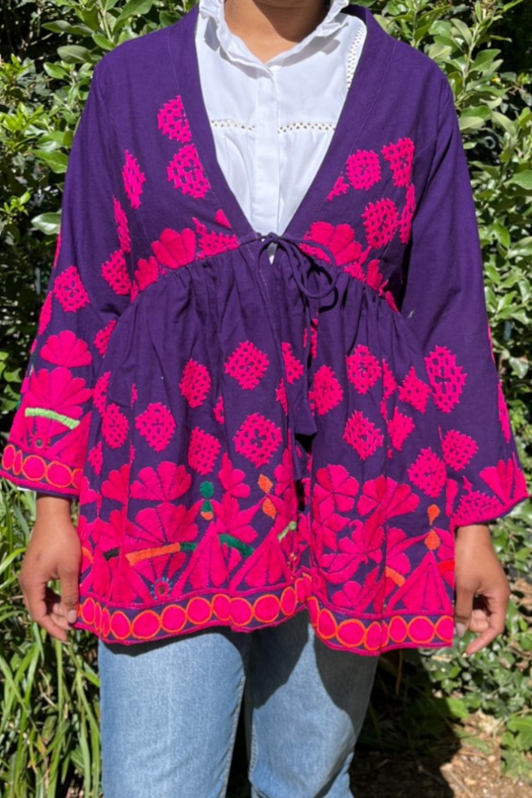 Veste brodée Laxmi VIOLET