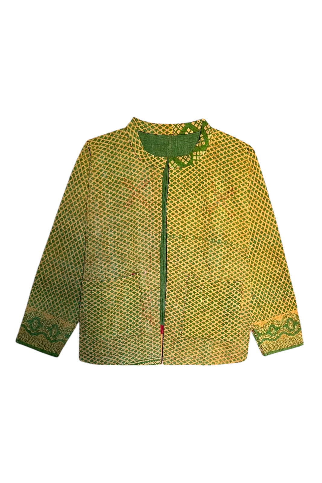 Veste Calcutta Kantha FLORAL VERT