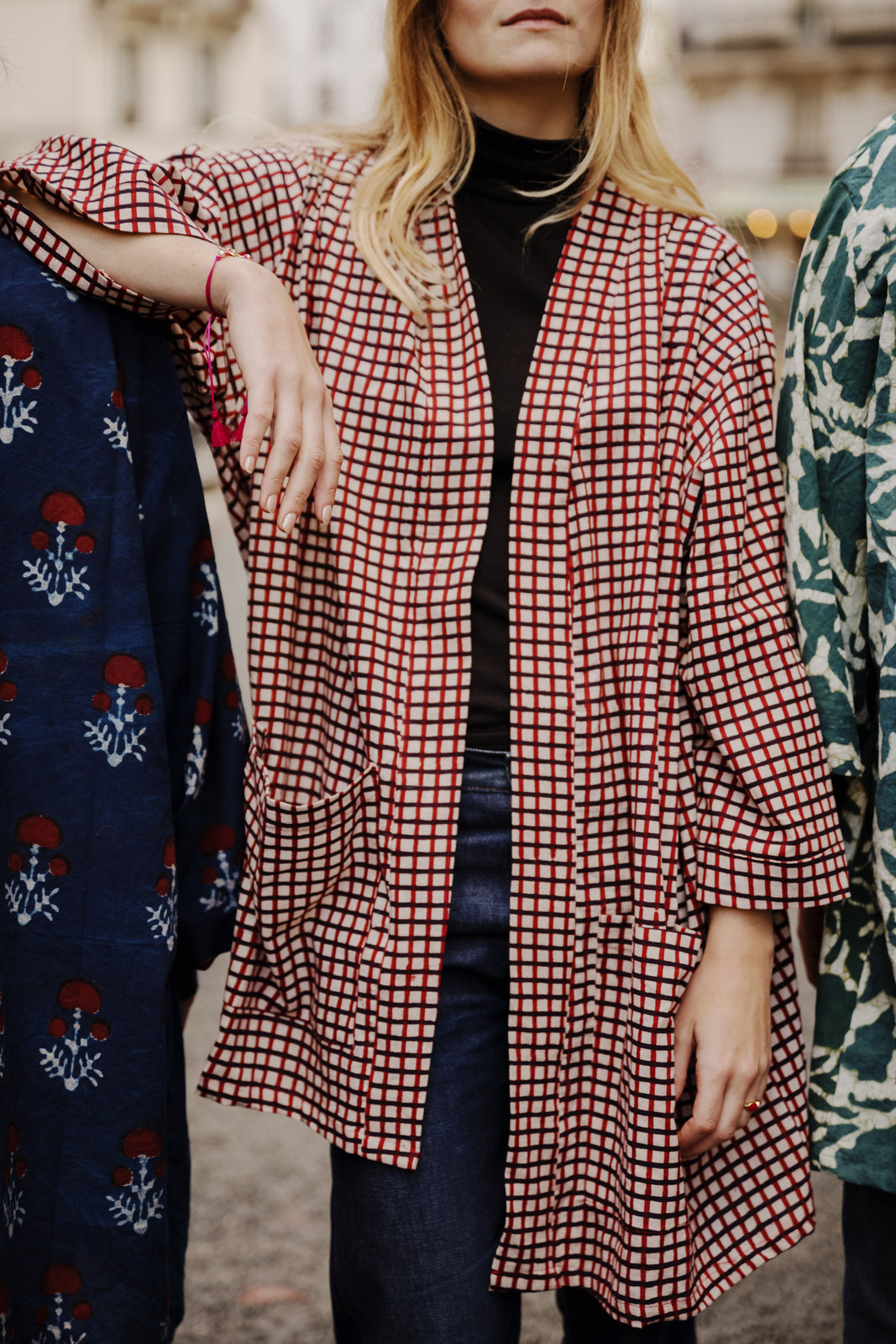 Kimono Jodhpur CHECKS BORDEAUX