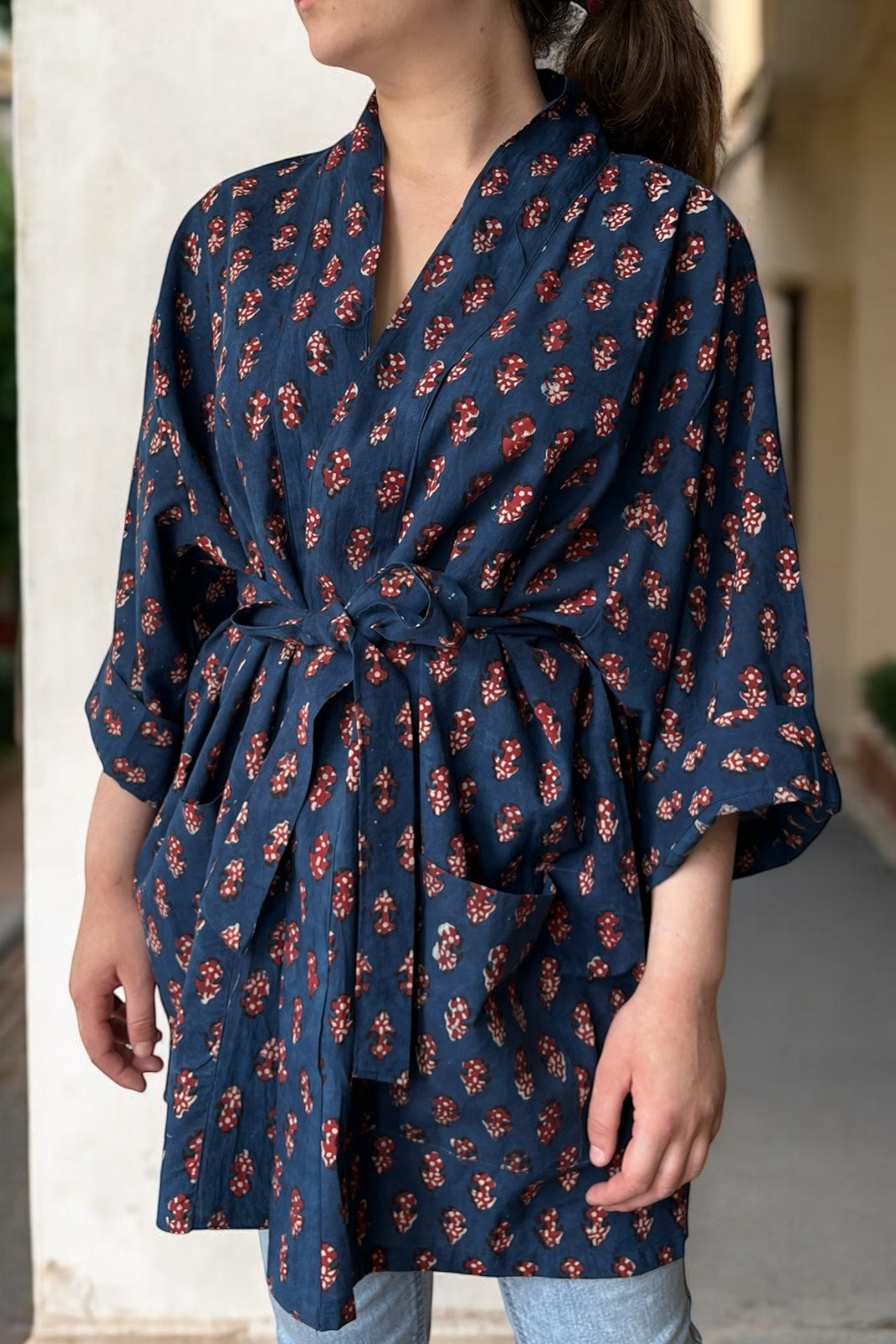 veste kimono jodhpur coton indien