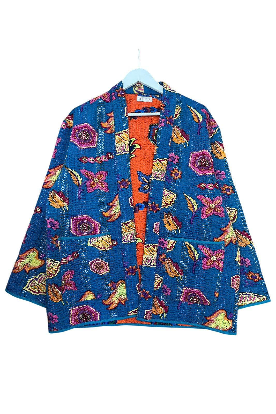 Veste Kimono Kantha Pakistan BLEU